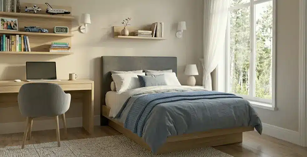 سرویس خواب یک نغره با میزتحریر مناسب جوان بزرگسال